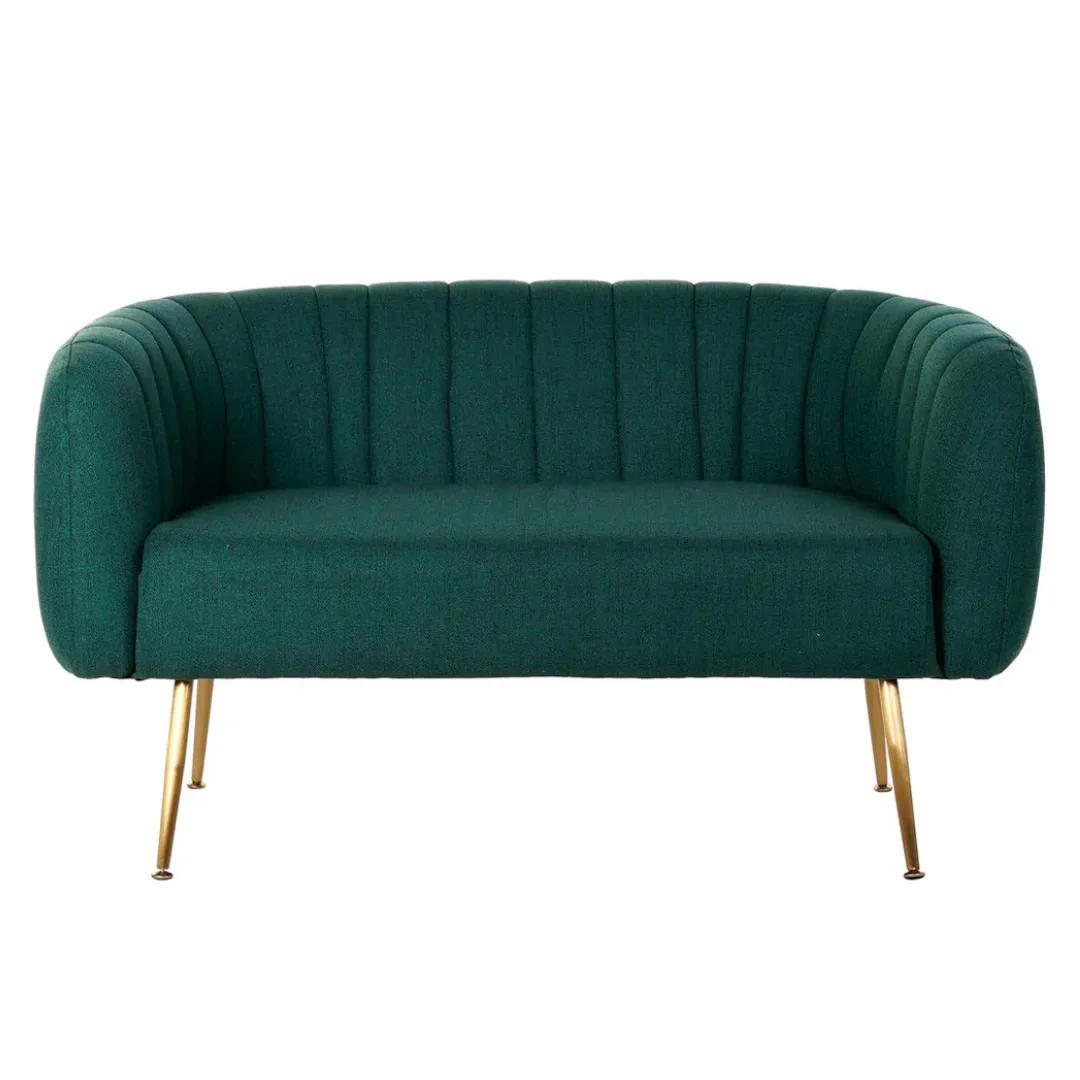 SILL050 SOFÁ TERCIOPELO COLOR VERDE 2 PLAZAS