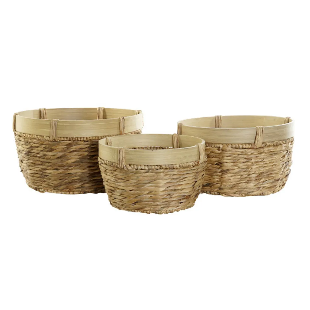 ATRE224 CESTA SET 3 JUNCO BAMBU 40X40X23 