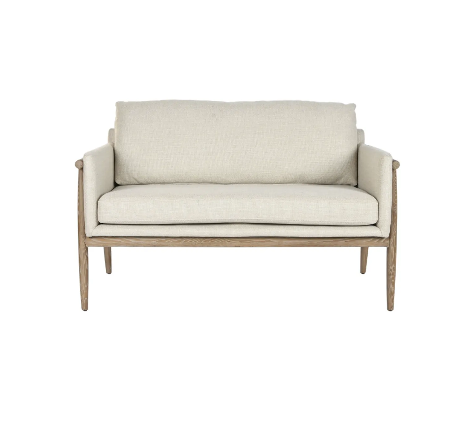 SOFÁ MILANO COLOR CRUDO Y MADERA 2 PLAZAS 126,5X75X79 CM