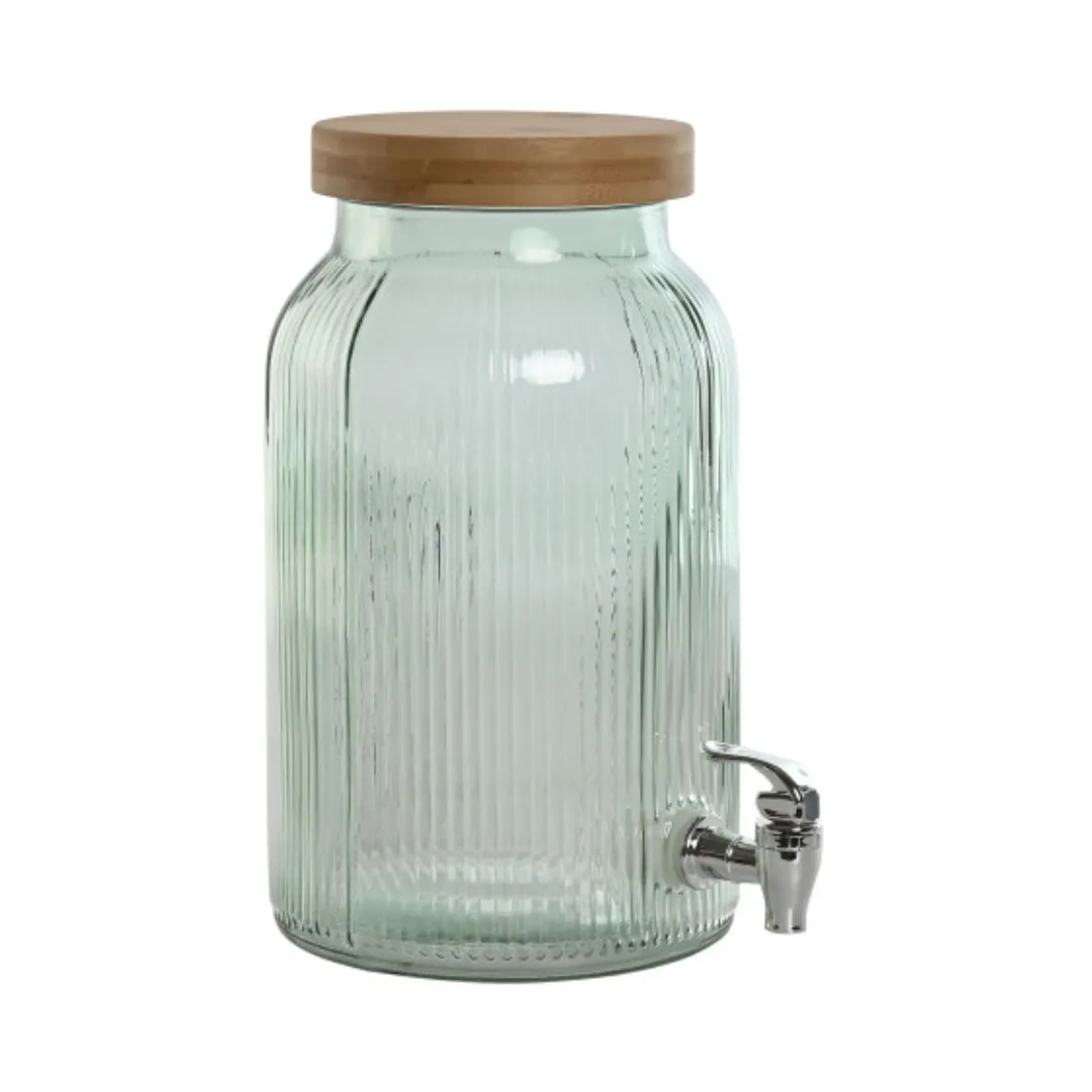 DISPENSADOR CRISTAL TAPA DE BAMBU (5,5L)