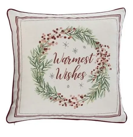 NAV027 COJÍN NAVIDEÑO WARMEST WHISHES 45X45