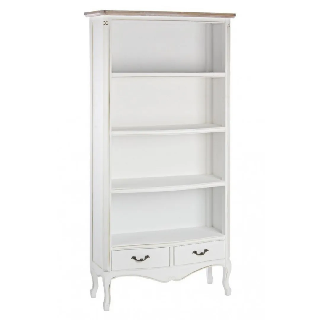 MOB088 LIBRERIA MADERA NATURAL-BLANCO (85x35x180)