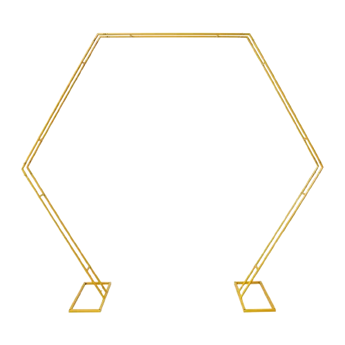 EST015 ARCO HEXAGONAL DORADO 287X256CM