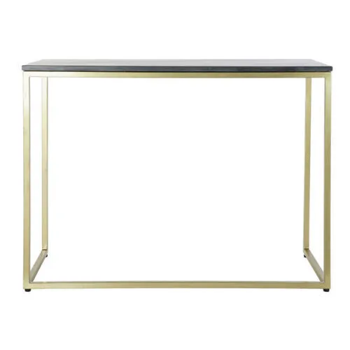  MOB042 CONSOLA MARMOL NEGRO HIERRO 100X40X77