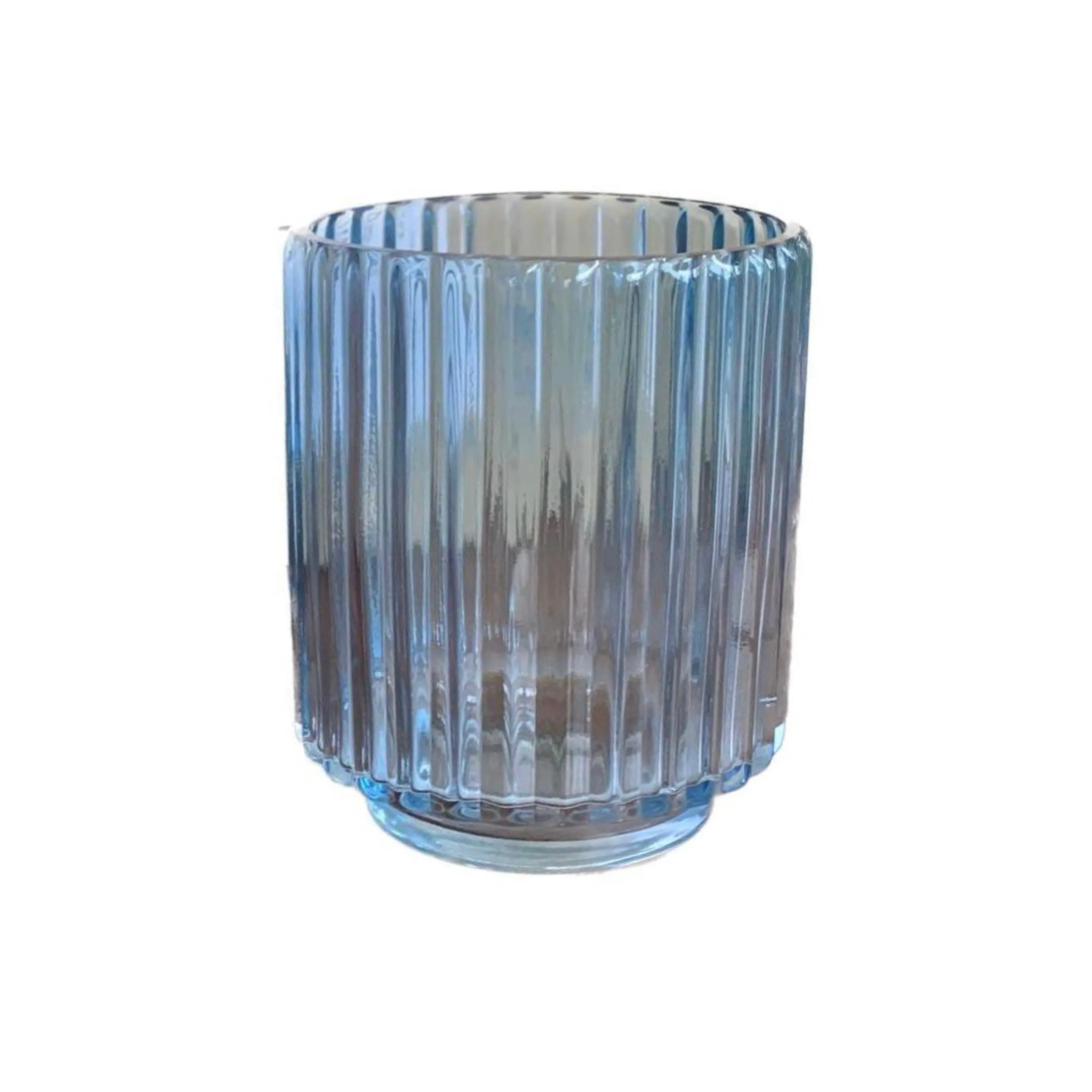 ATRE191 JARRÓN FLUOR AZUL MODELO BAJO 12X12X16CM