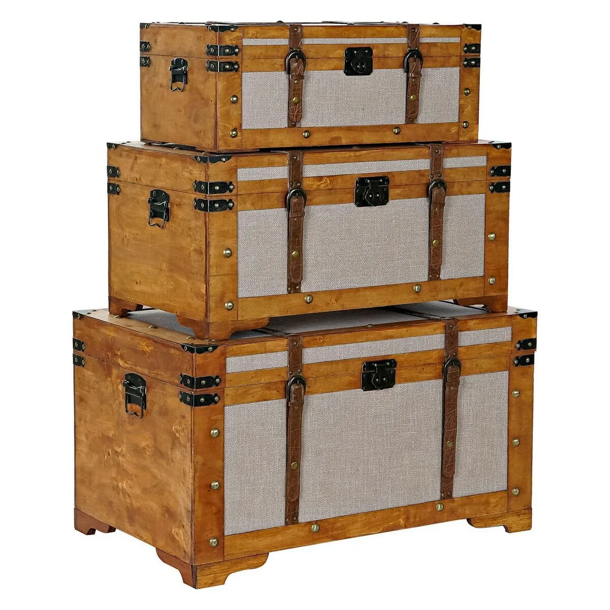 ATRE219 BAÚL SET 3 MADERA