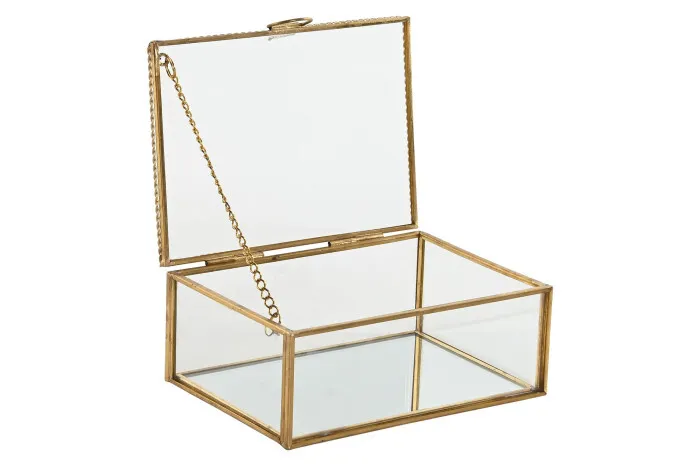 EMD COFRE CRISTAL DORADO PEQUEÑO 14X10,3X5,8 