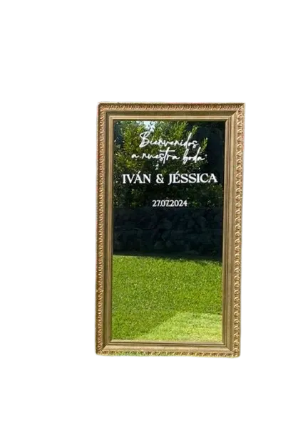 ATRE099 ESPEJO CON MARCO DORADO - TAMAÑO MEDIANO 2,07X1,17