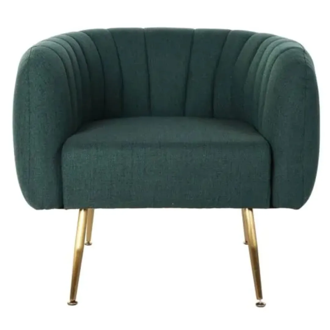 SILL028 SILLÓN TERCIOPELO COLOR VERDE 1 PLAZA