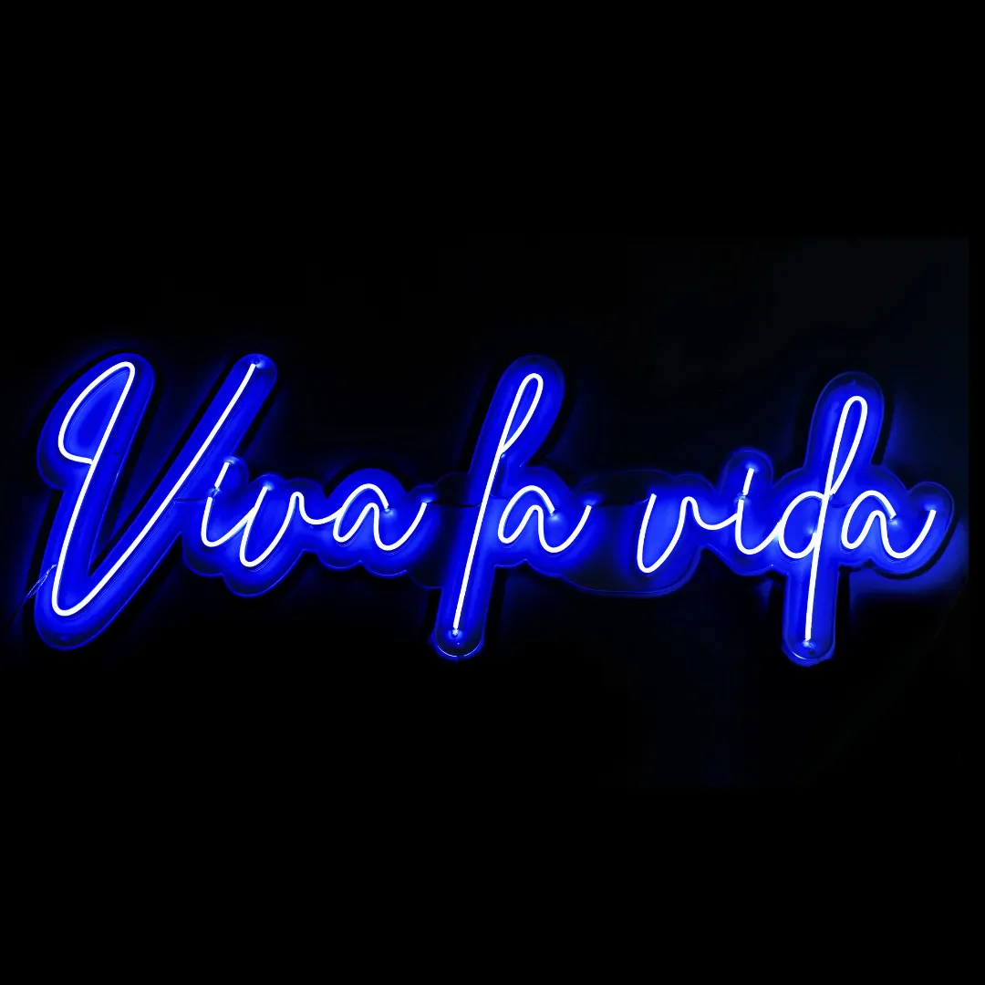  ILU017 LUZ NEON: "VIVA LA VIDA" (RGB) 135X52CM
