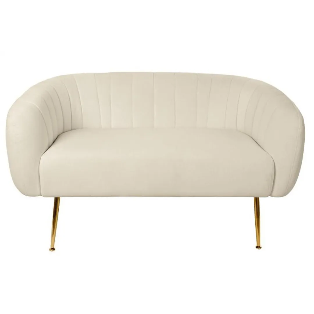 SILL048 SOFÁ COLOR BLANCO CRUDO 2 PLAZAS