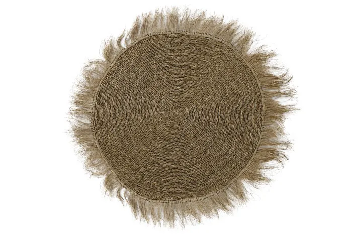 ATRE077 ALFOMBRA FIBRA JUTE  FLECOS NATURAL 125CM   