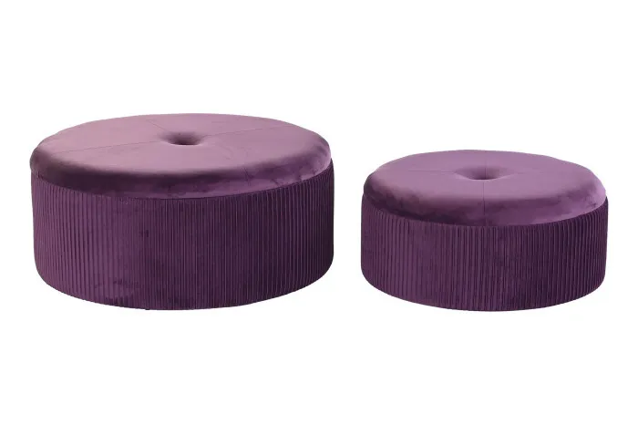 SET 2 PUFF DIFERENTES TAMAÑOS COLOR VIOLETA REGIO
