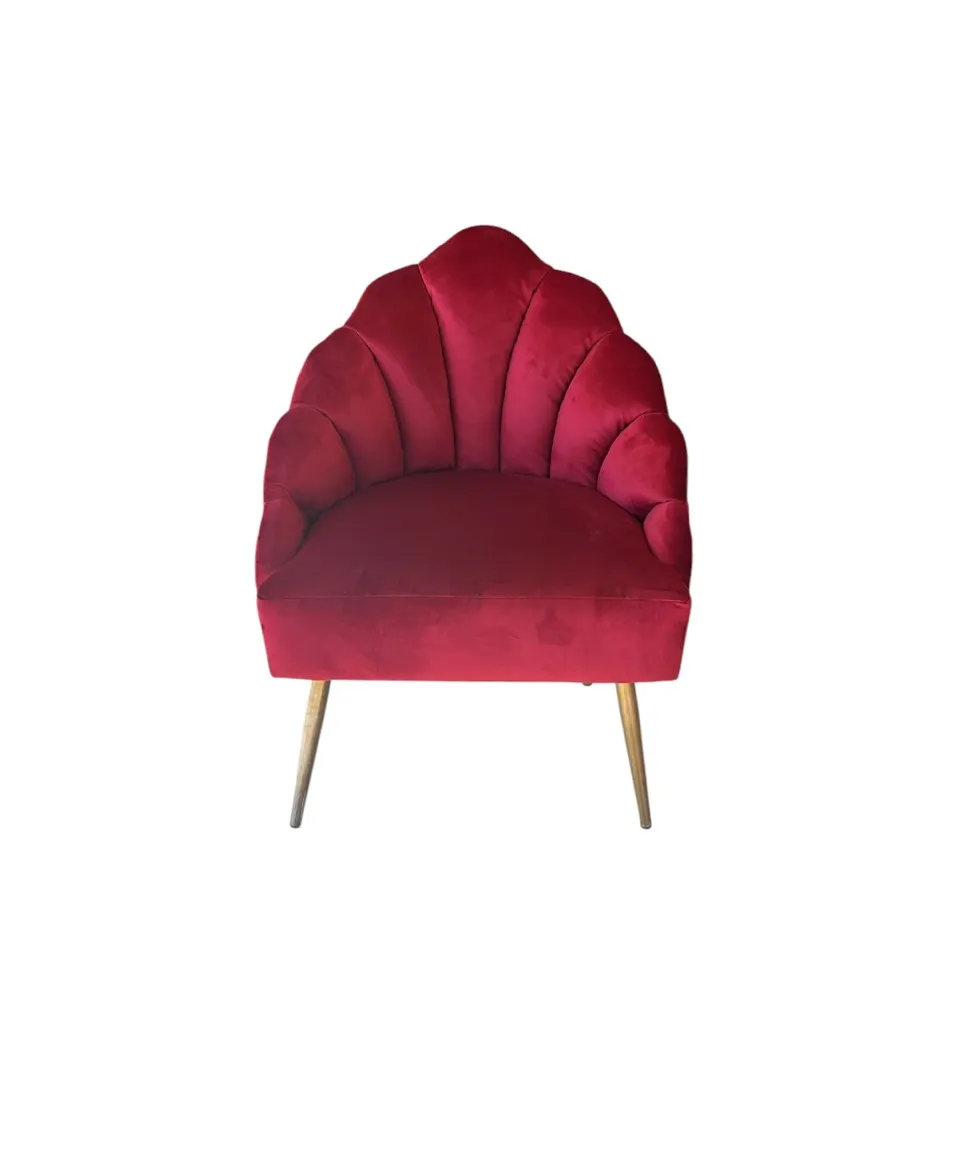 SILL024 SILLÓN CONCHA VELVET BURGUNDY