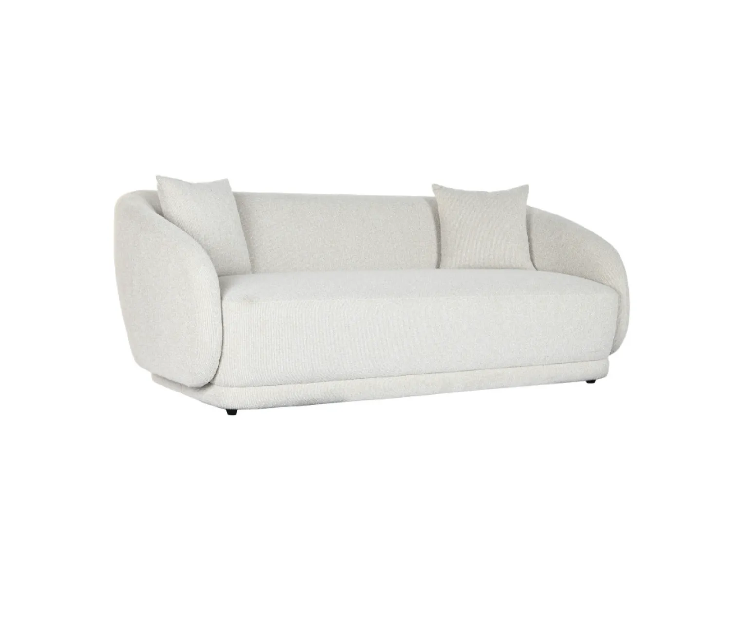 SOFA MILANO OVALADO COLOR BLANCO - INCLUYE 2 COJINES COLOR BLANCO 196X94,5X71 CM