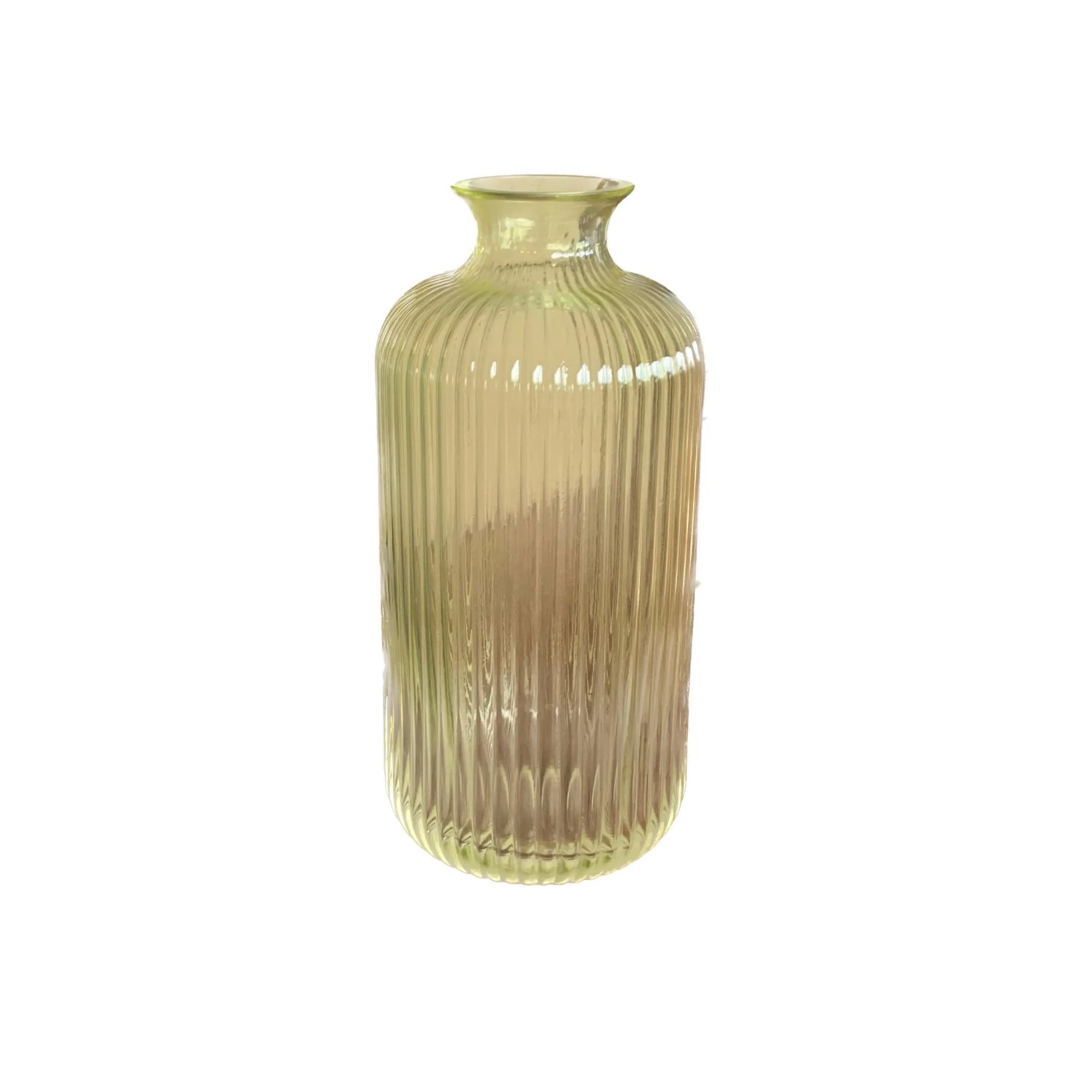 ATRE198 JARRÓN FLUOR LIMA MODELO BOTELLA 9X9X21CM