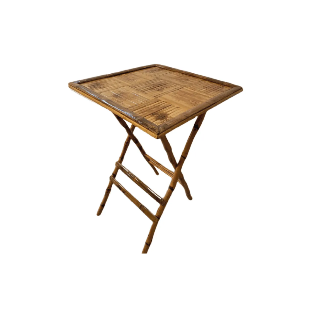 MOB009 MESA BAMBU COCTEL ALTA 70,5X70,5 CM