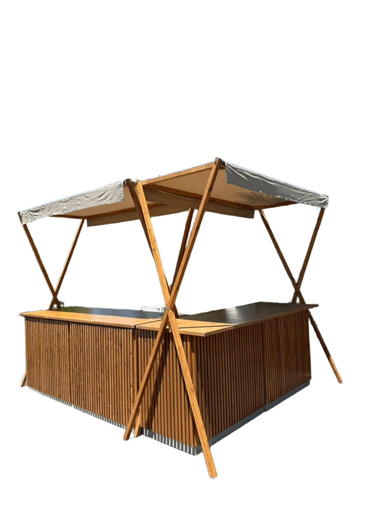 MOB093 TOLDO ESTRUCTURA X LINO RAYAS BEIGE