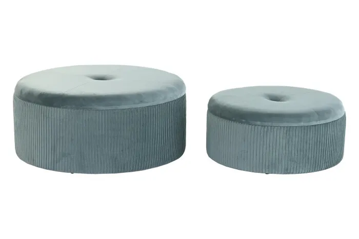 SET 2 PUFF DIFERENTES TAMAÑOS COLOR AZUL