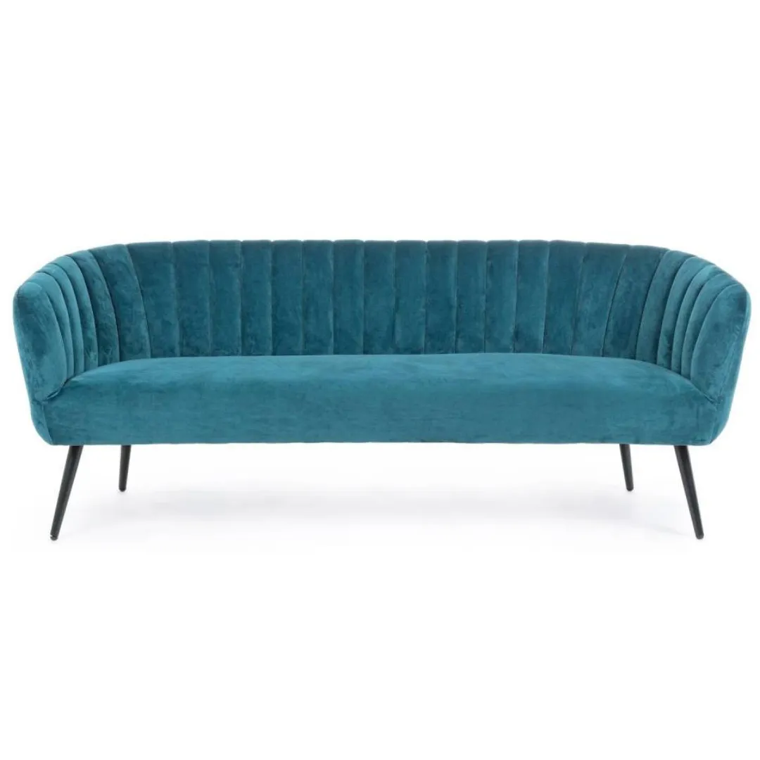 SILL055 SOFÁ TERCIOPELO AZUL COBALTO