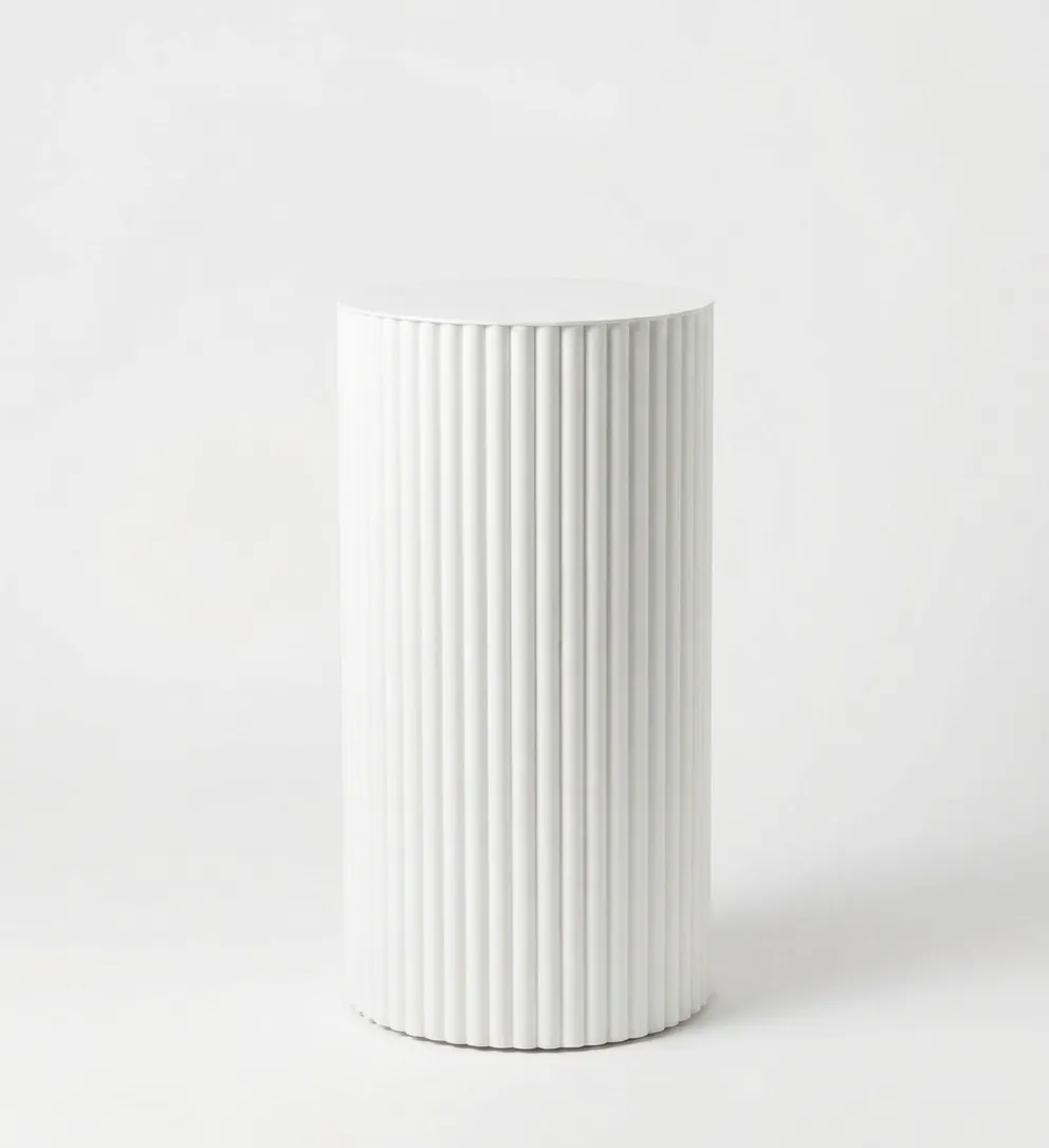  CILINDRO BLANCO MÁRFIL CON DISEÑO RAYADO 80CM