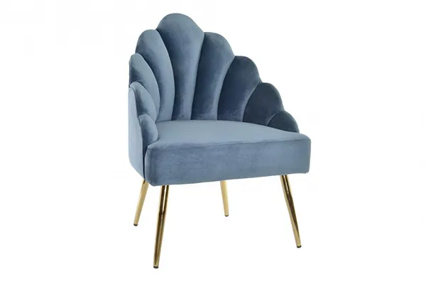 SILL025 SILLÓN CONCHA TERCIOPELO AZUL COBALTO