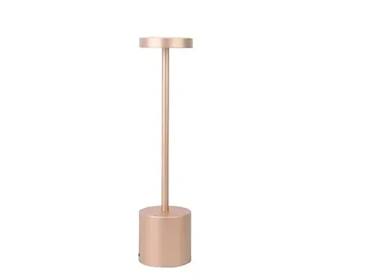 LÁMPARA SOBREMESA LED METAL 8X8X34 TACTIL ORO ROSA