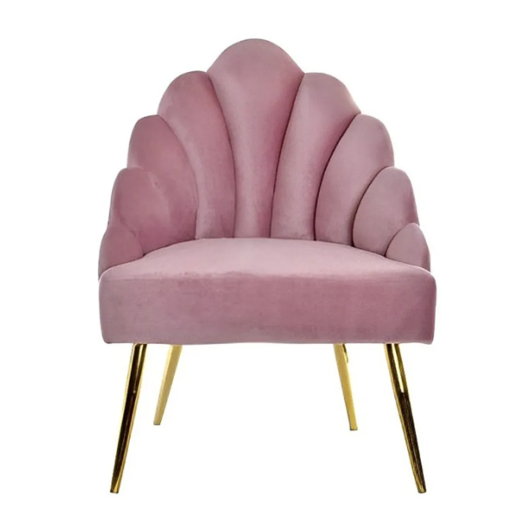 SILL023 SILLÓN CONCHA TERCIOPELO ROSA 