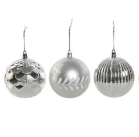 NAV015 BOLA DECORACIÓN ARBOL COLOR PLATA (1 UNIDAD)