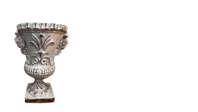 ATRE206 MACETERO ENVEJECIDO BLANCO 0,28X0,43cm (Diámetro x Altura)