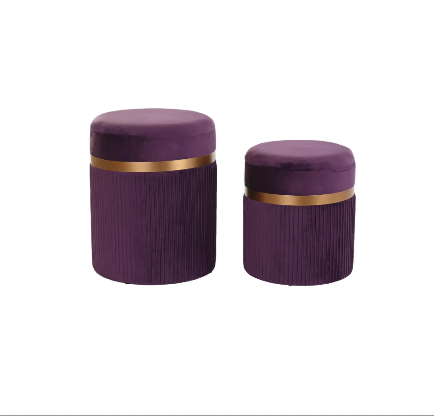 SET 2 PUFFS TERCIOPELO COLOR VIOLETA REGIO 39X39X49 CM
