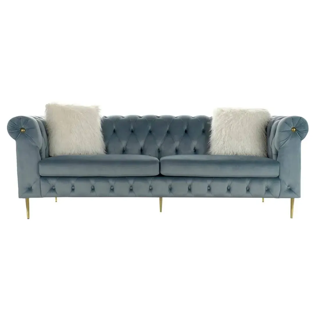 SILL065 CHESTER CAPITONE AZUL 3 PLAZAS