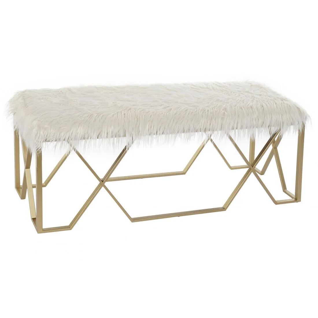 SILL100 DESCALZADORA DORADO PELO BLANCO 120X40X45 CM