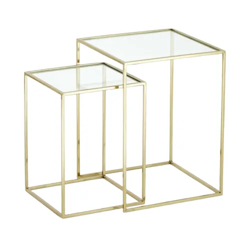 MOB029 MESA NIDO CRISTAL DORADA 2 UND INDIVISIBLES