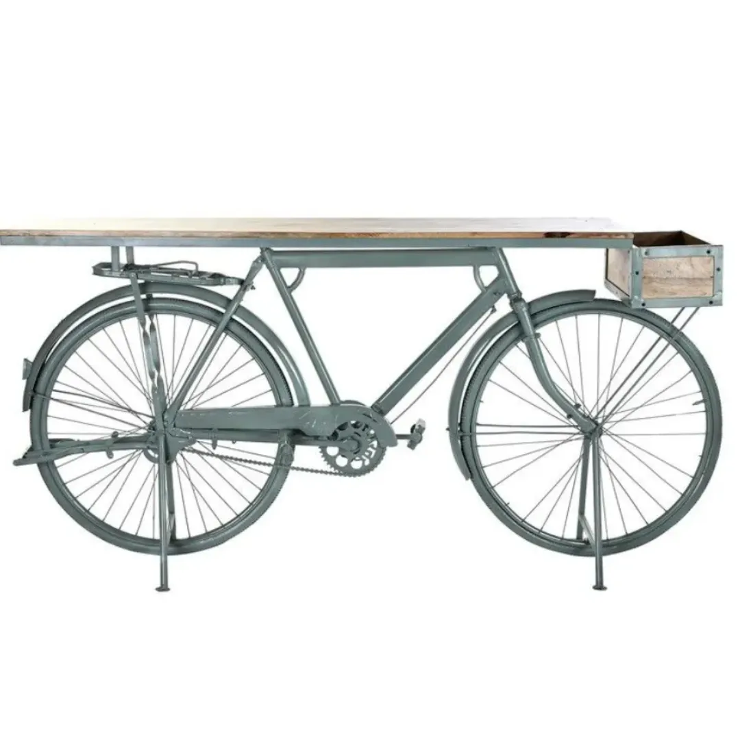 MOB067 BARRA BICICLETA COLOR VERDE MENTA-MADERA 187x54x90