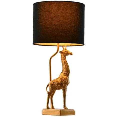 LÁMPARA JIRAFA SOBREMESA DORADO 20X20X53