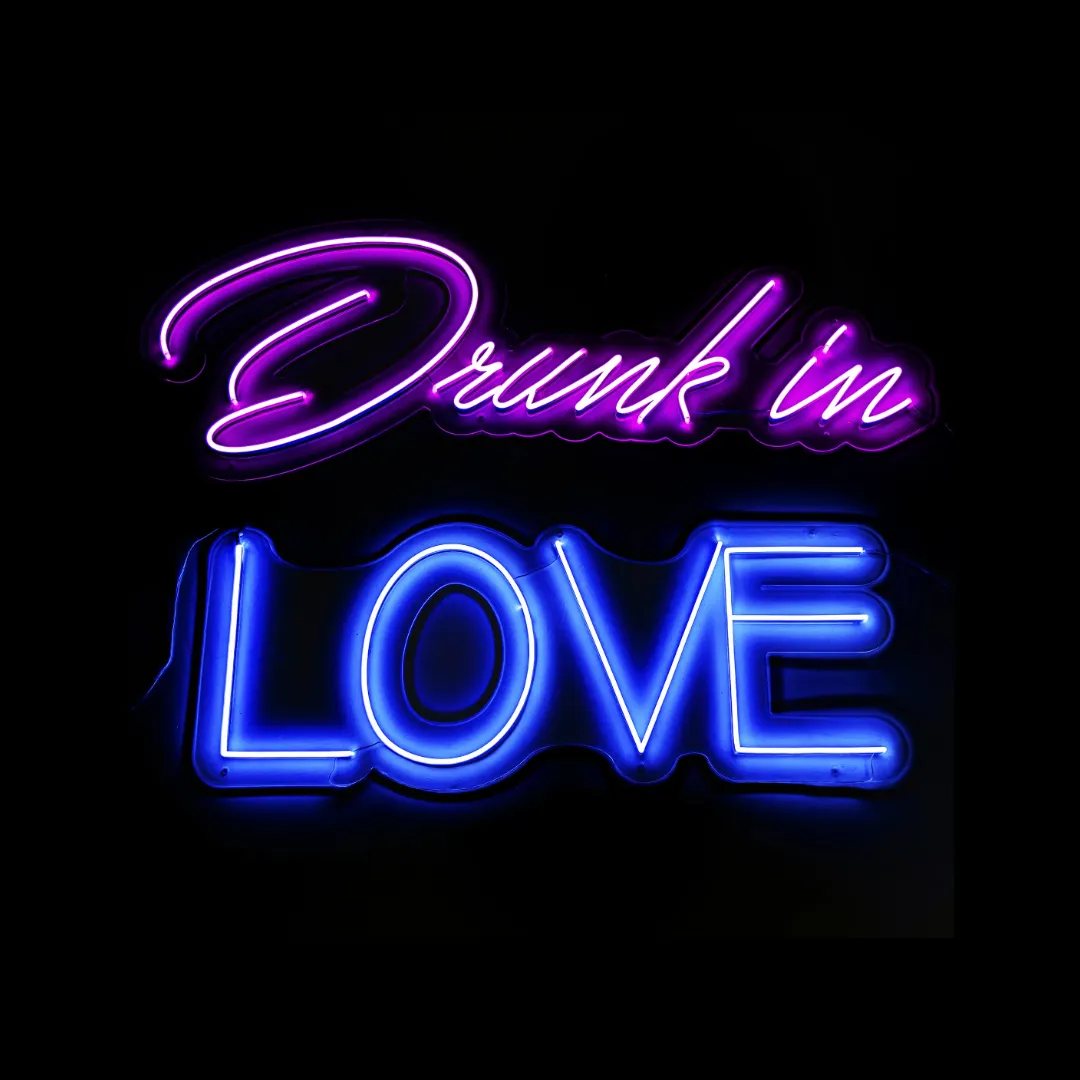 ILU011 LUZ NEÓN "DRUNK IN LOVE" (COLOR ROSA Y AZUL) 138X101CM
