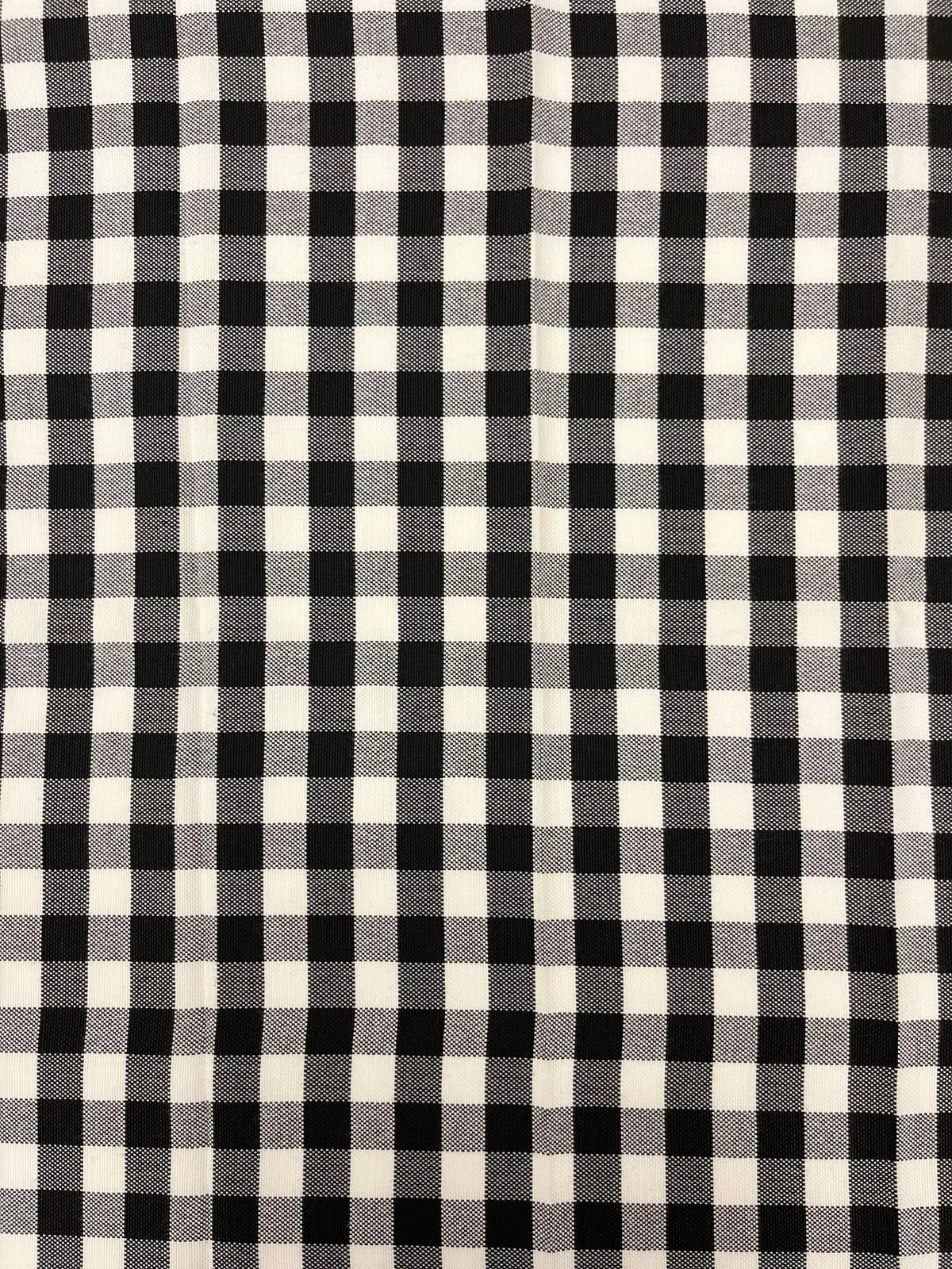 MANT028 MANTEL VICHY BLANCO Y NEGRO CIRCULAR 340CM