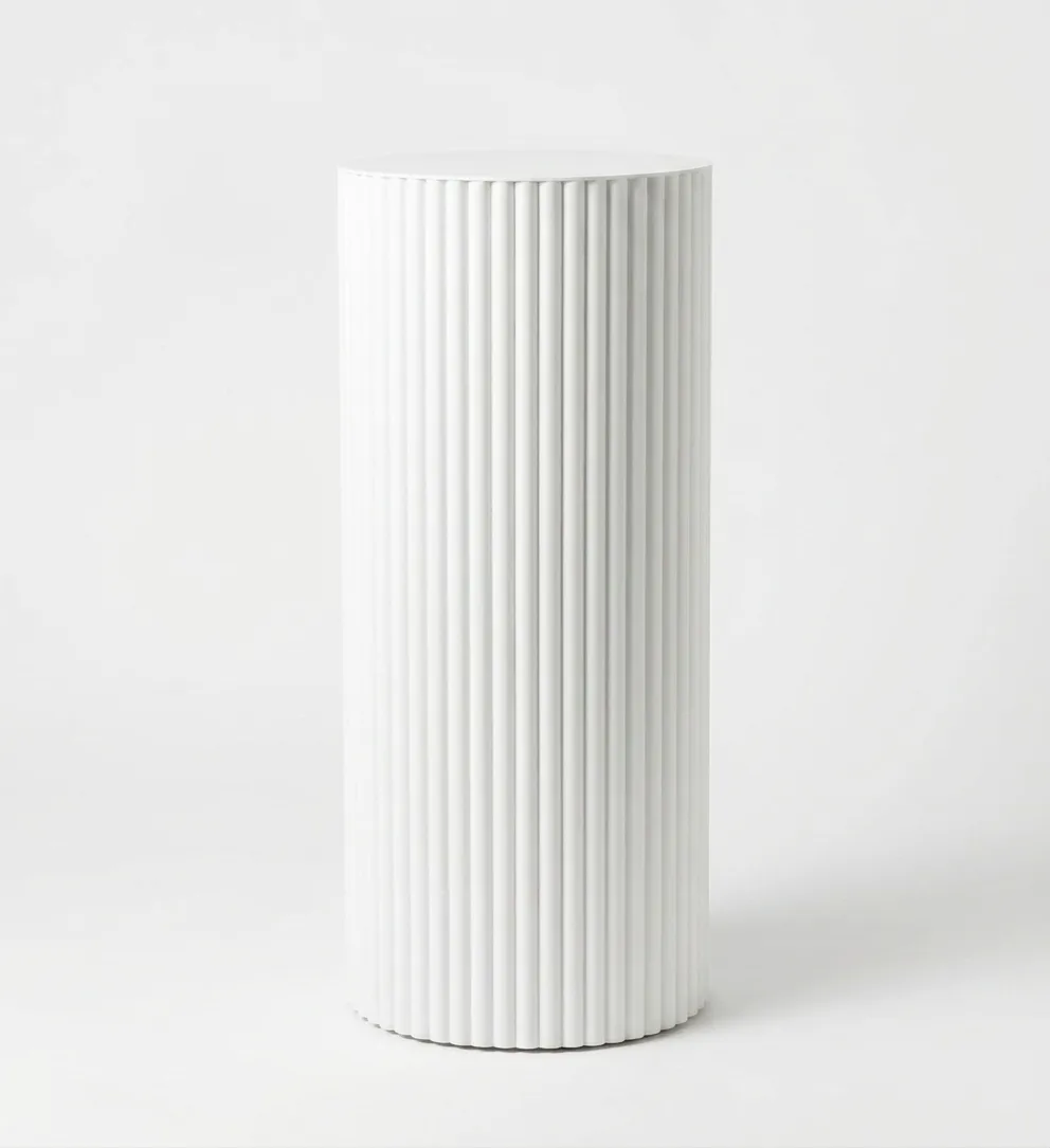 CILINDRO BLANCO MÁRFIL CON DISEÑO RAYADO 110CM