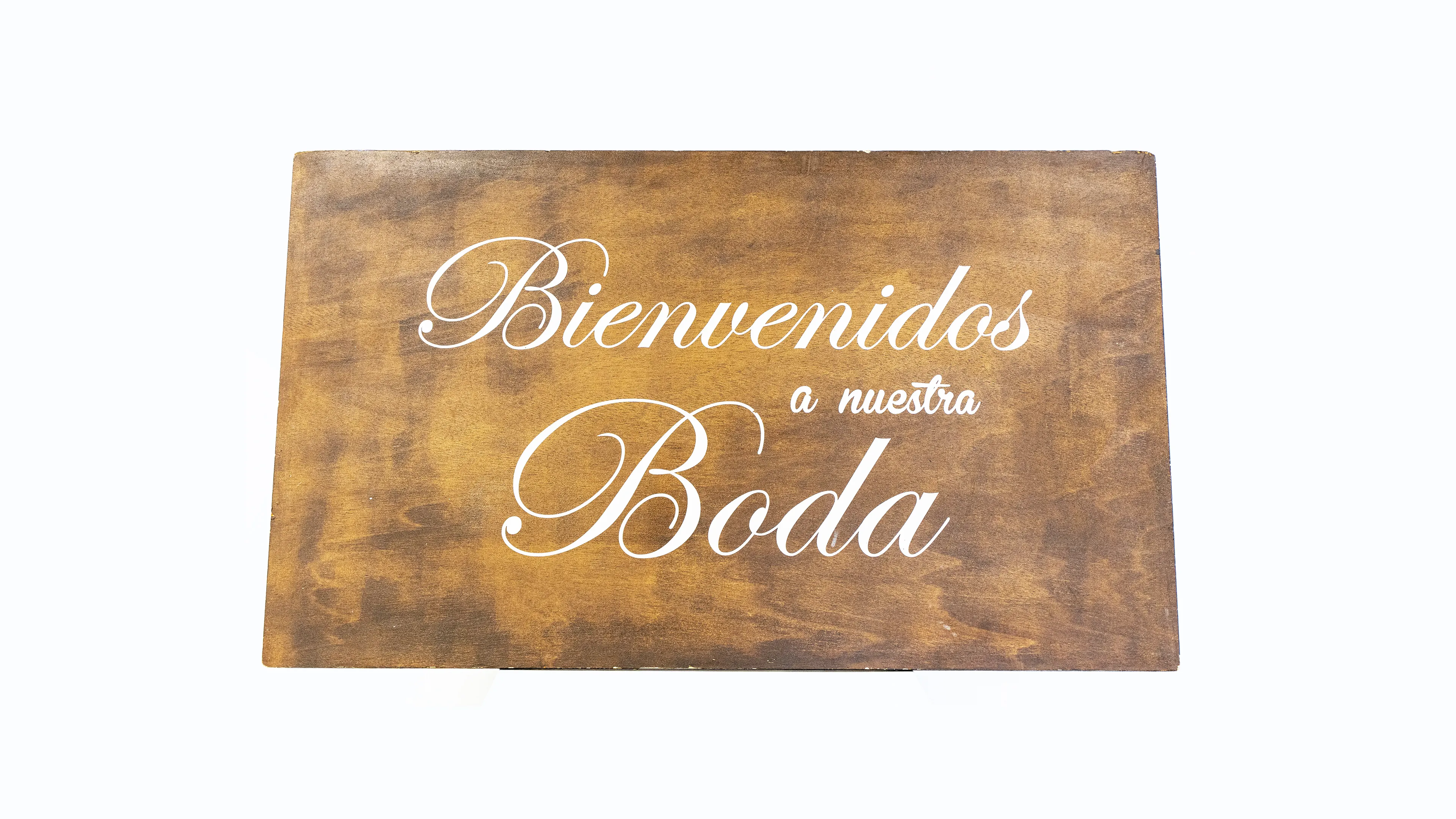 ATRE288 CARTEL DE MADERA "BIENVENIDOS A NUESTRA BODA" 60X40CM