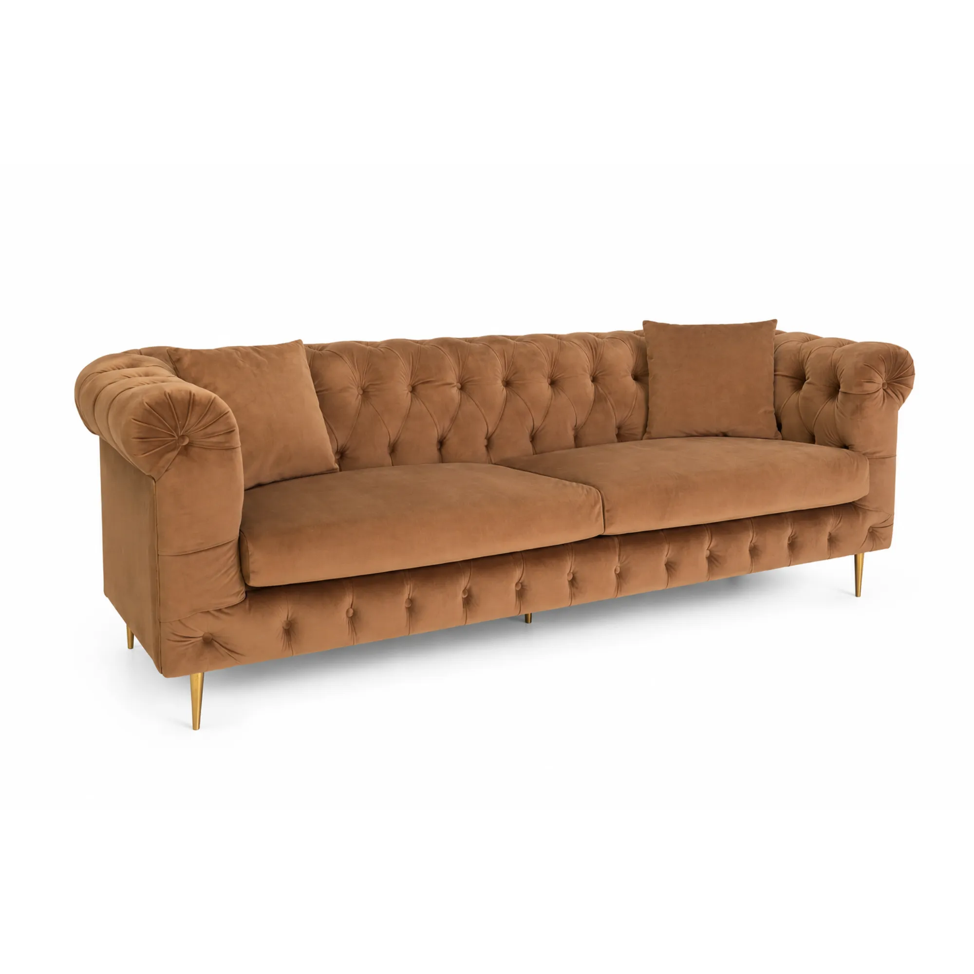 SOFÁ CHESTER VELVET BOURBON VERSALLES (INCLUYE 2 COJINES)