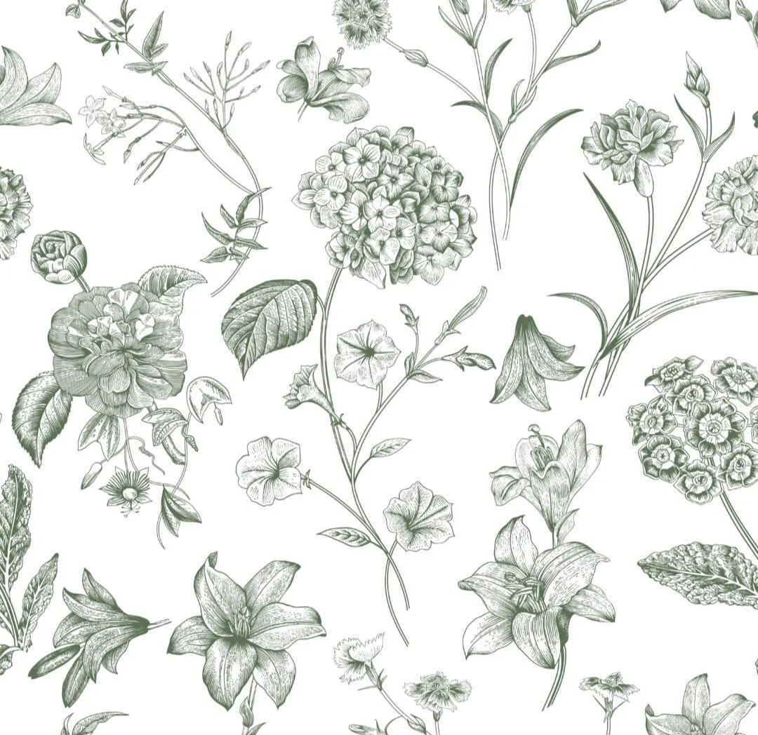 MANTEL CIRCULAR VERDE BOTÁNICO 340CM