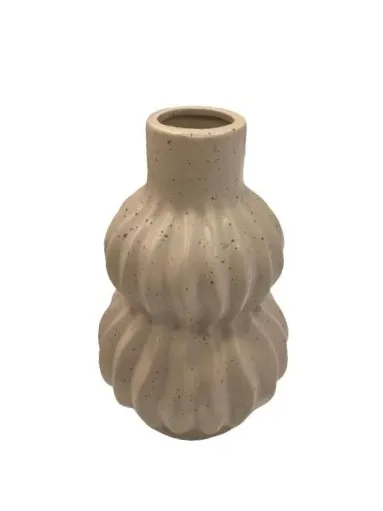 ATRE204 JARRÓN CERÁMICA BEIGE ALTO