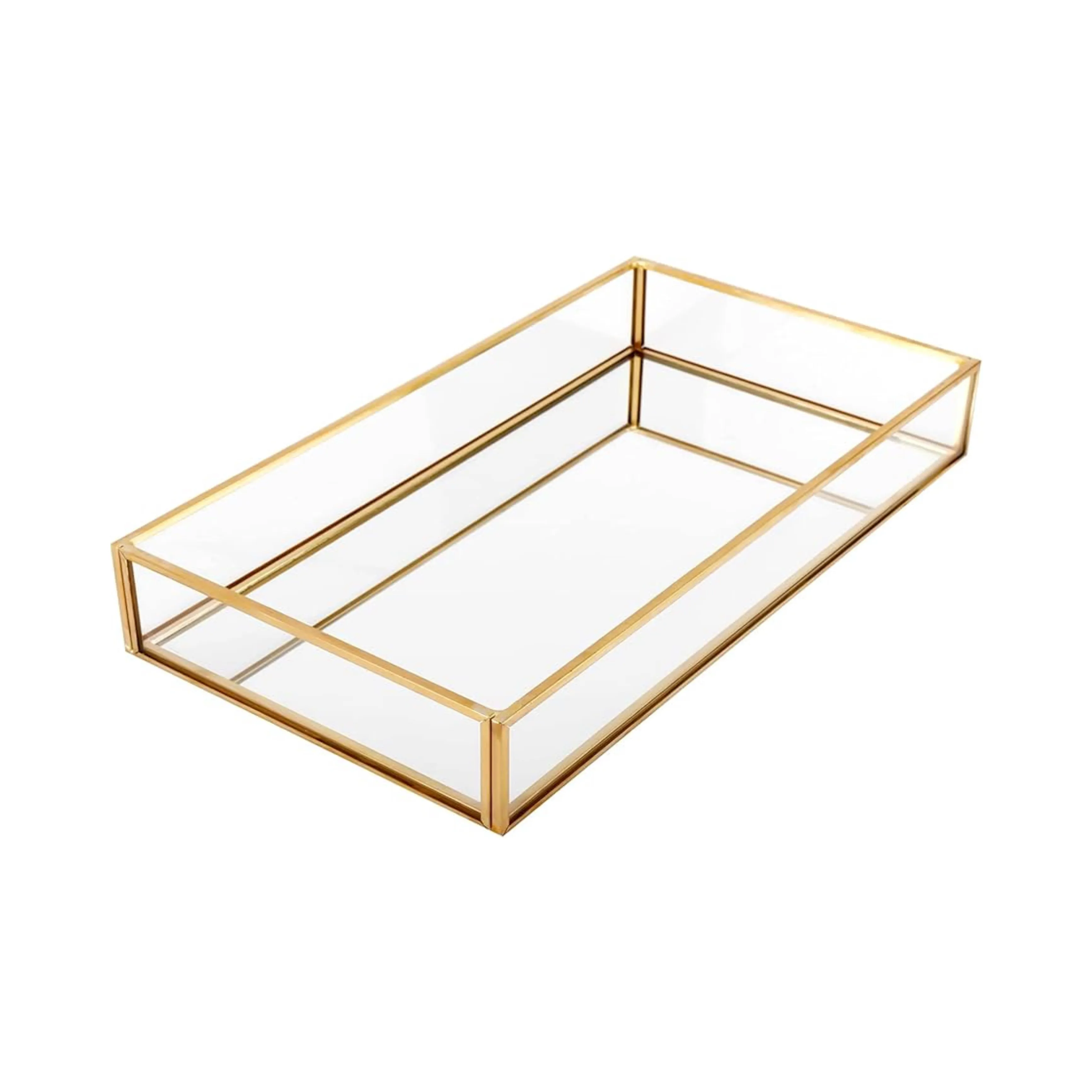 ATRE147-EMD BANDEJA RECTANGULAR DE CRISTAL FILO DORADO