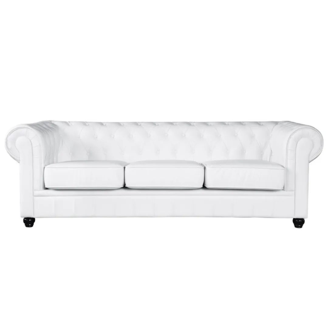 SILL062 CHESTER CAPITONE CREMA 3 PLAZAS