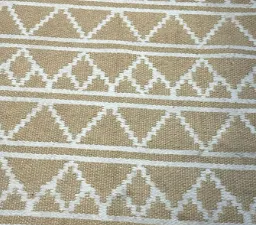 ALFOMBRA ÉTNICA BLANCA Y MARRÓN 140 x 200CM 