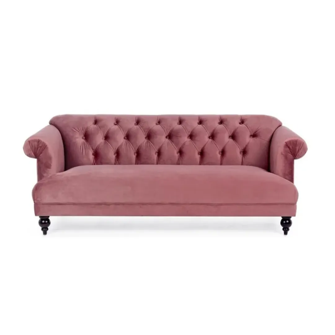 SILL066 CHESTER CAPITONE ROSA 3 PLAZAS