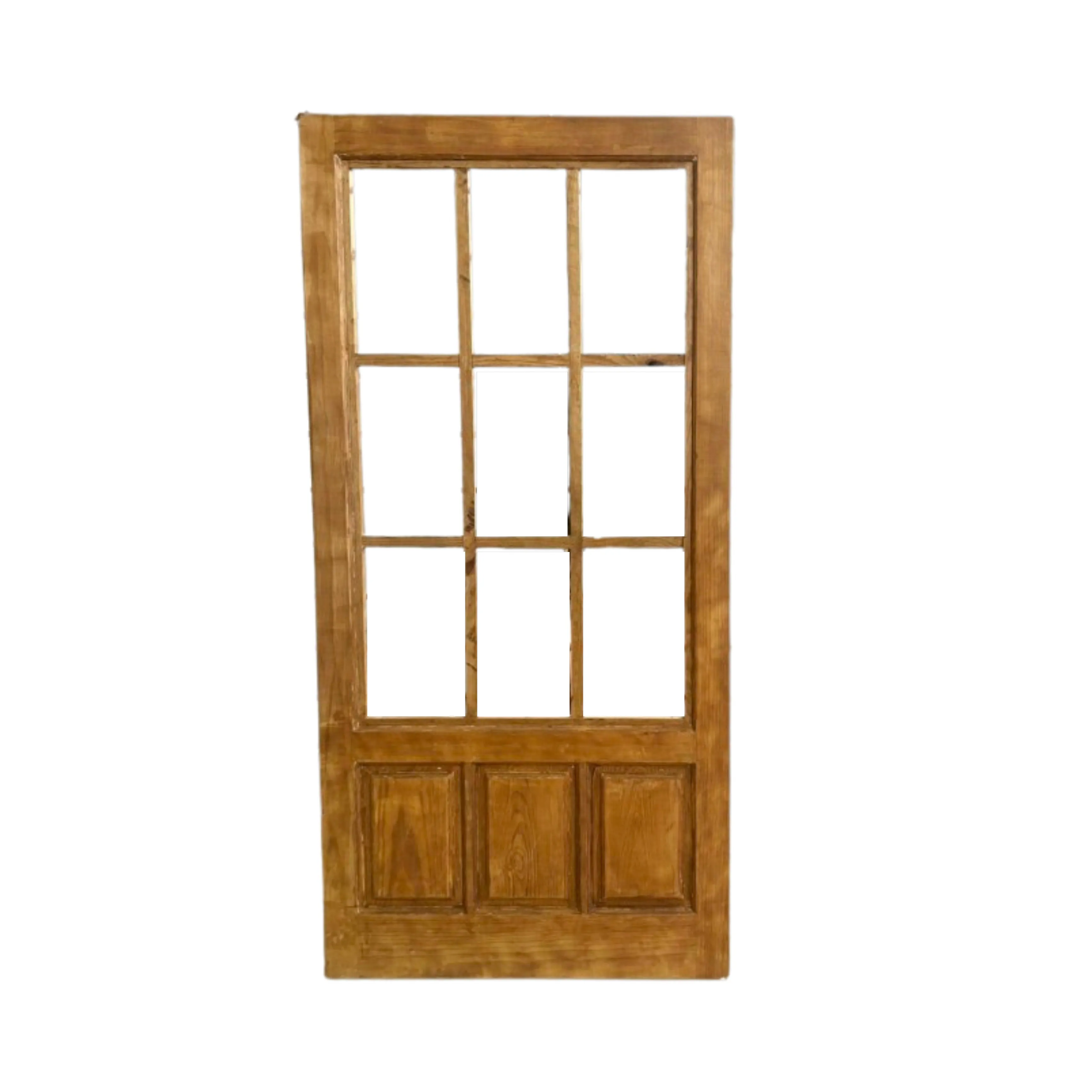 ATRE062 PUERTA MADERA DISEÑO RECTO 9 CRISTALES 