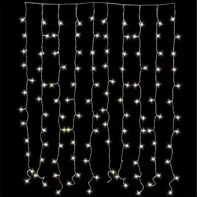 ILU050 CORTINA DE LUCES (2X3M, CABLE BLANCO)