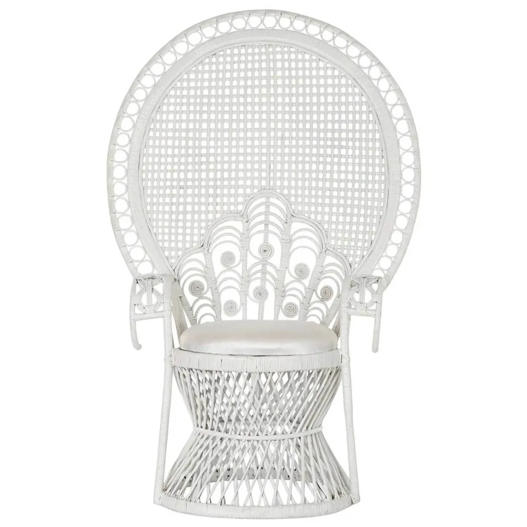 SILL045 SILLÓN EMMANUELE BLANCO INCLUYE COJÍN BLANCO